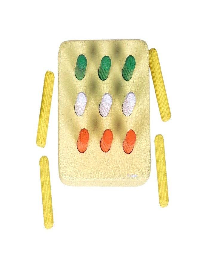 RCW Wooden Counting Educational Color Cognition Stacking & Sorting Wooden Toys Shape Sorting & Domino Building Blocks for 3+ Children 1 Board with 9 Multicolor Pins Birthday Gift for Kids & Girl - Image 2